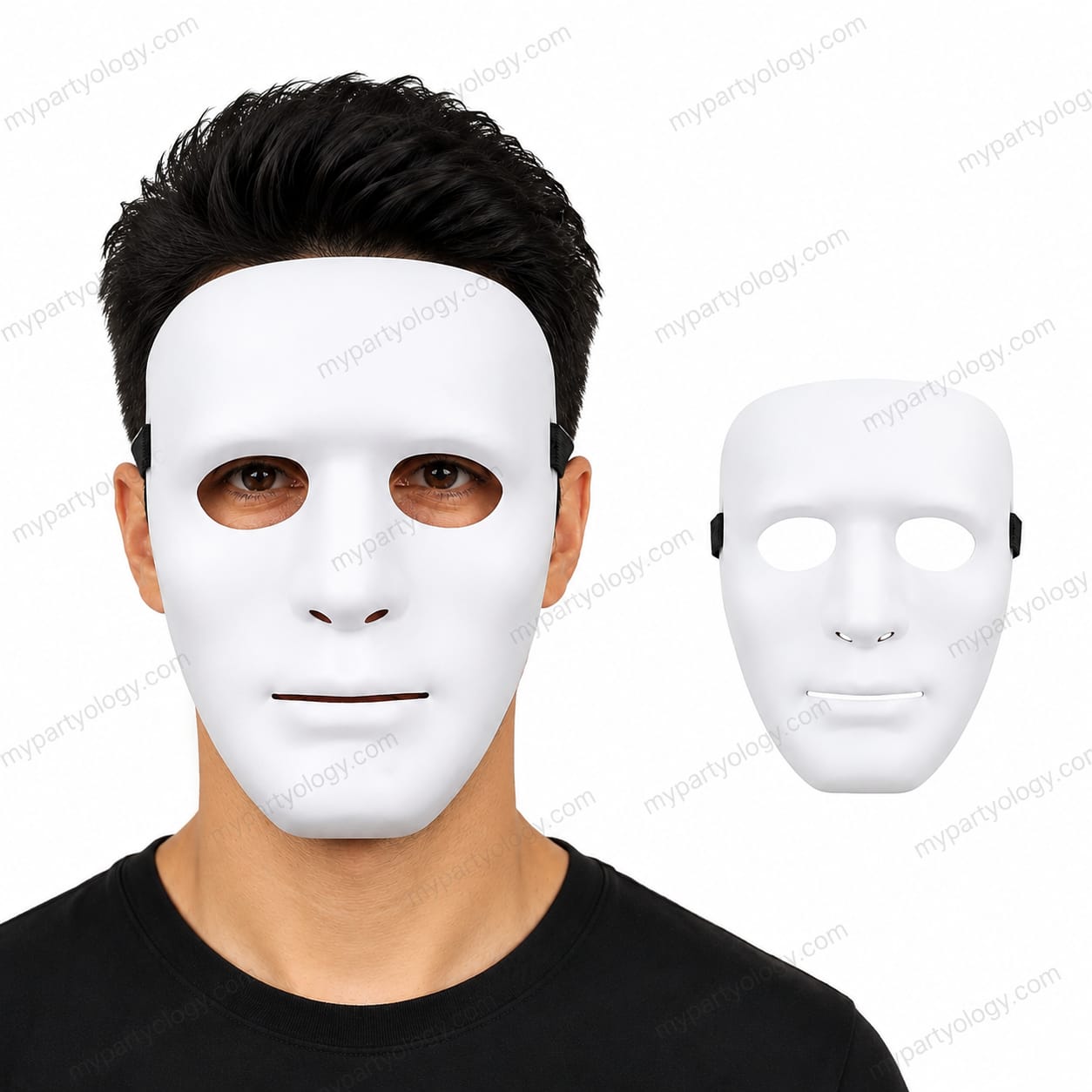 Full Face White Plastic Mask