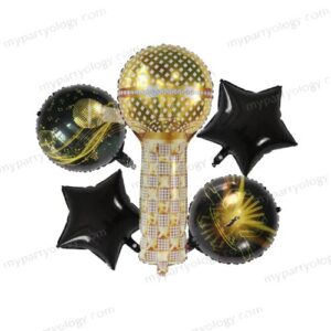 Musical & Karioke Foil Balloon Set (Pack of 5)