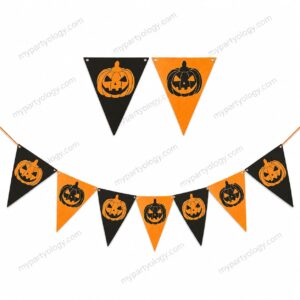 Pumpkin Orange & Black Flag Banner (Pack of 1)