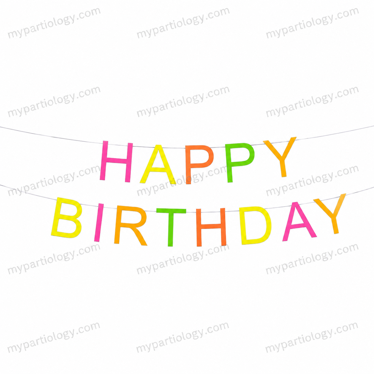 Happy Birthday Neon Paper Banner