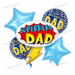 Superhero Dad Foil Balloon Set (Pack of 5)