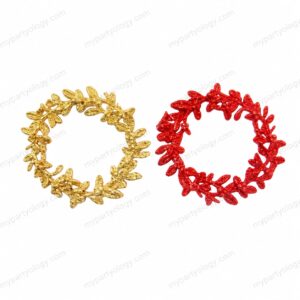 Christmas Wreath Red & Gold Tree Decor (Pack of 2)