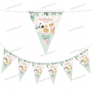 Jungle Birthday Party 10ft Flag/Pennant Banner