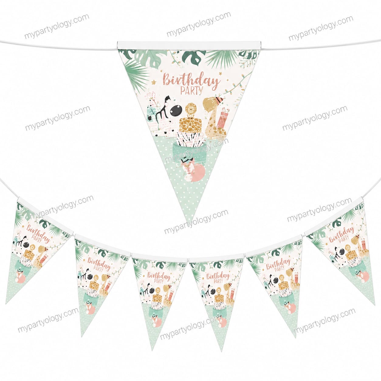 Jungle Birthday Party 10ft Flag/Pennant Banner