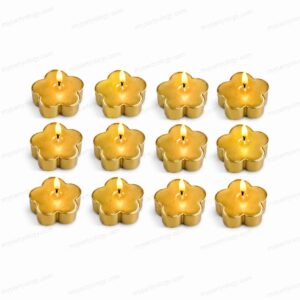 Flower Shape Gold Scented Tealight Set (pcs of 12)