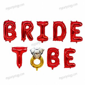 Bride to Be Red Ring 16" Foil Balloon Banner