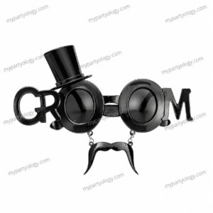 Groom with Mustache Black Fancy Goggles (Pack of 1)