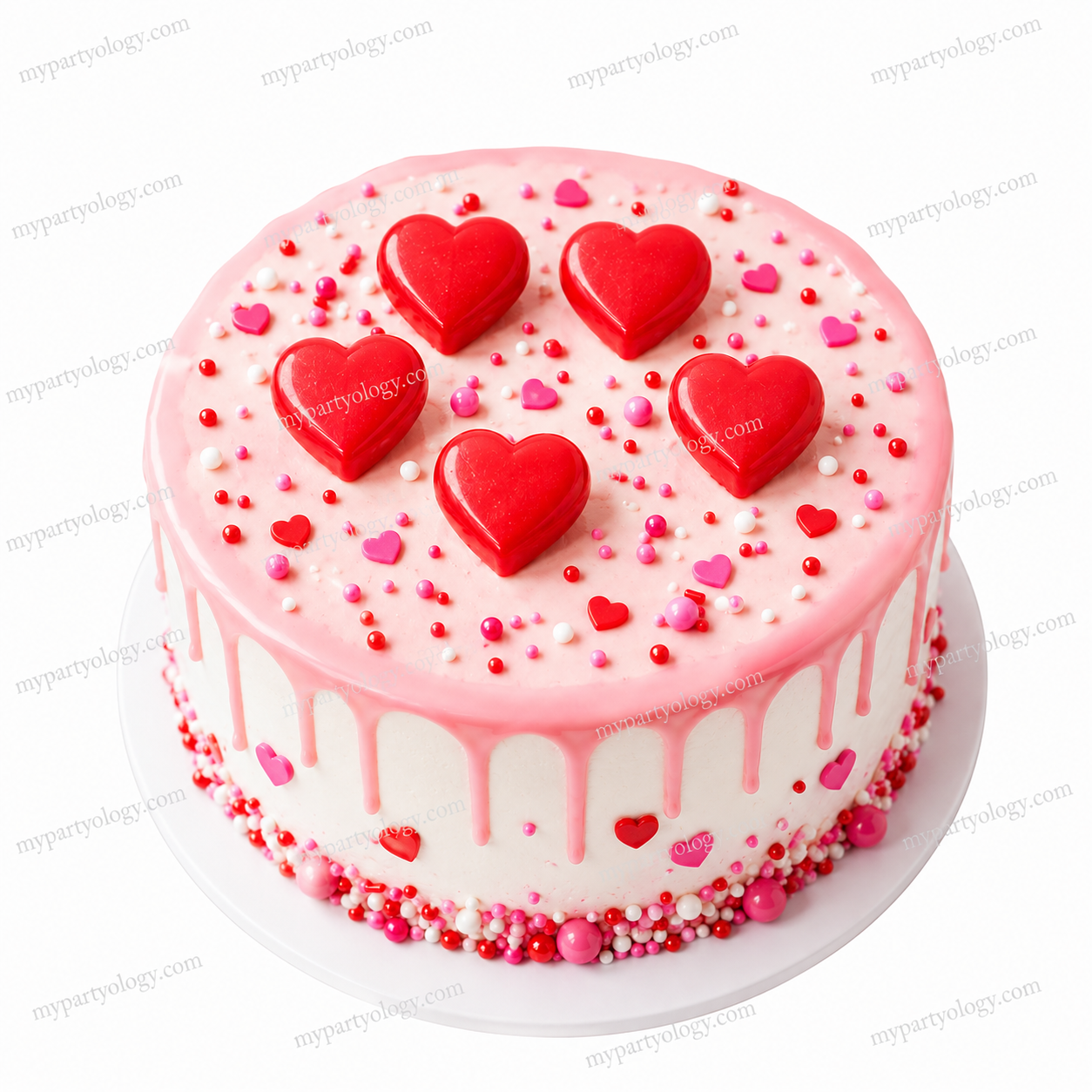 Red Heart Cake Candles (Pack of 6)