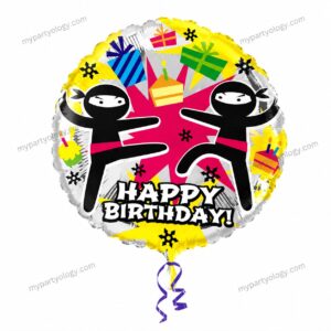 Happy Birthday Ninja 18" Foil Balloon (Anagram)