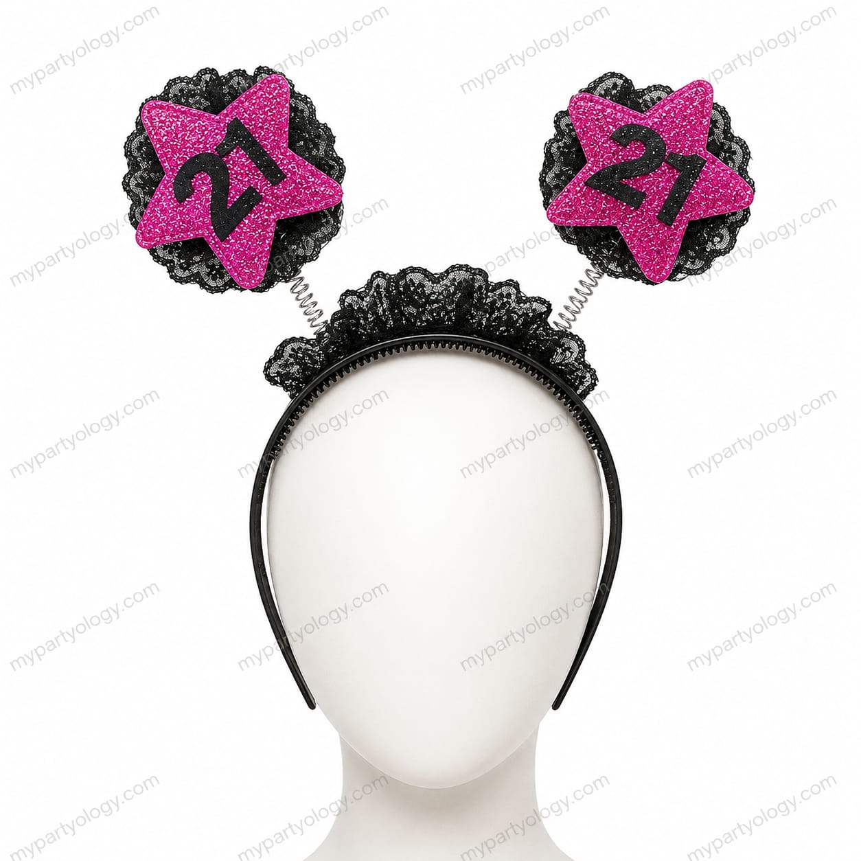 21 Pink Glitter Star Headband