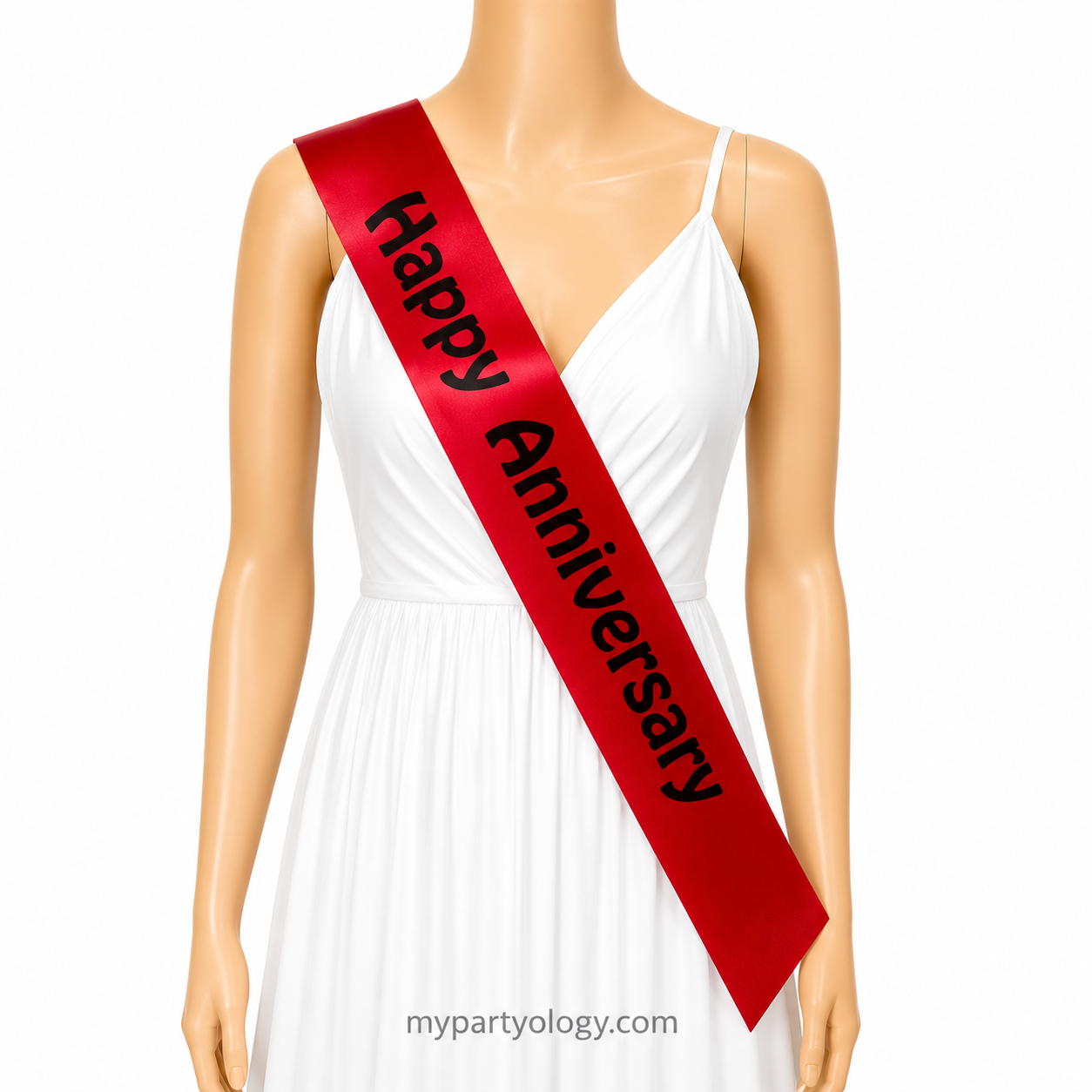 Happy Anniversary Red Satin Sash