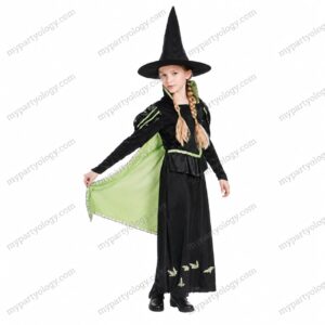 Witch Black & Green Girl Costume