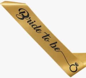 Bride to Be Gold Satin Sash