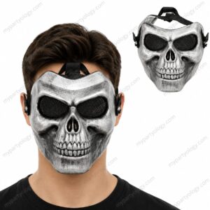 Silver Military Skull Face Mask
