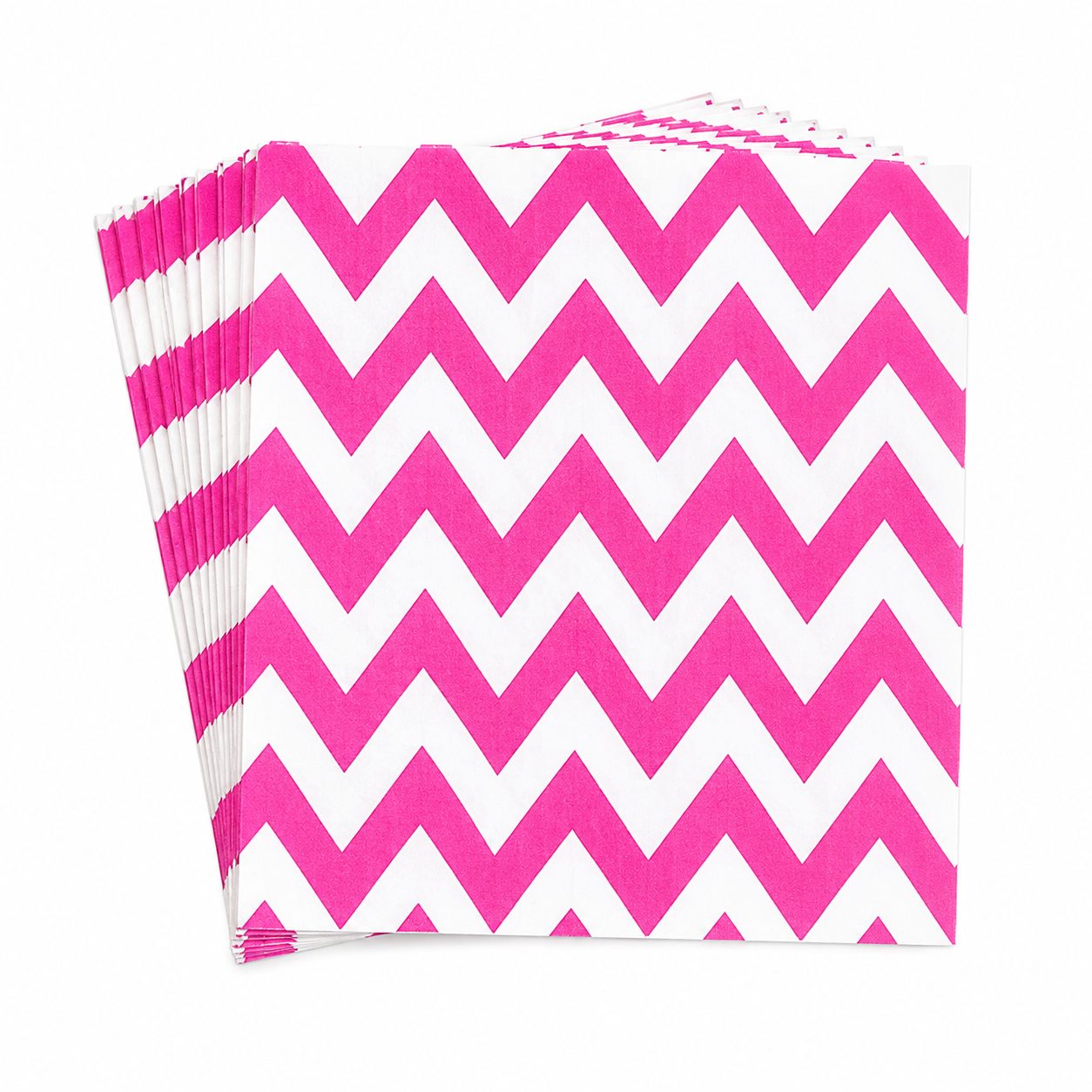 Neon Pink Chevron Lunch Napkins (Pack of 16)