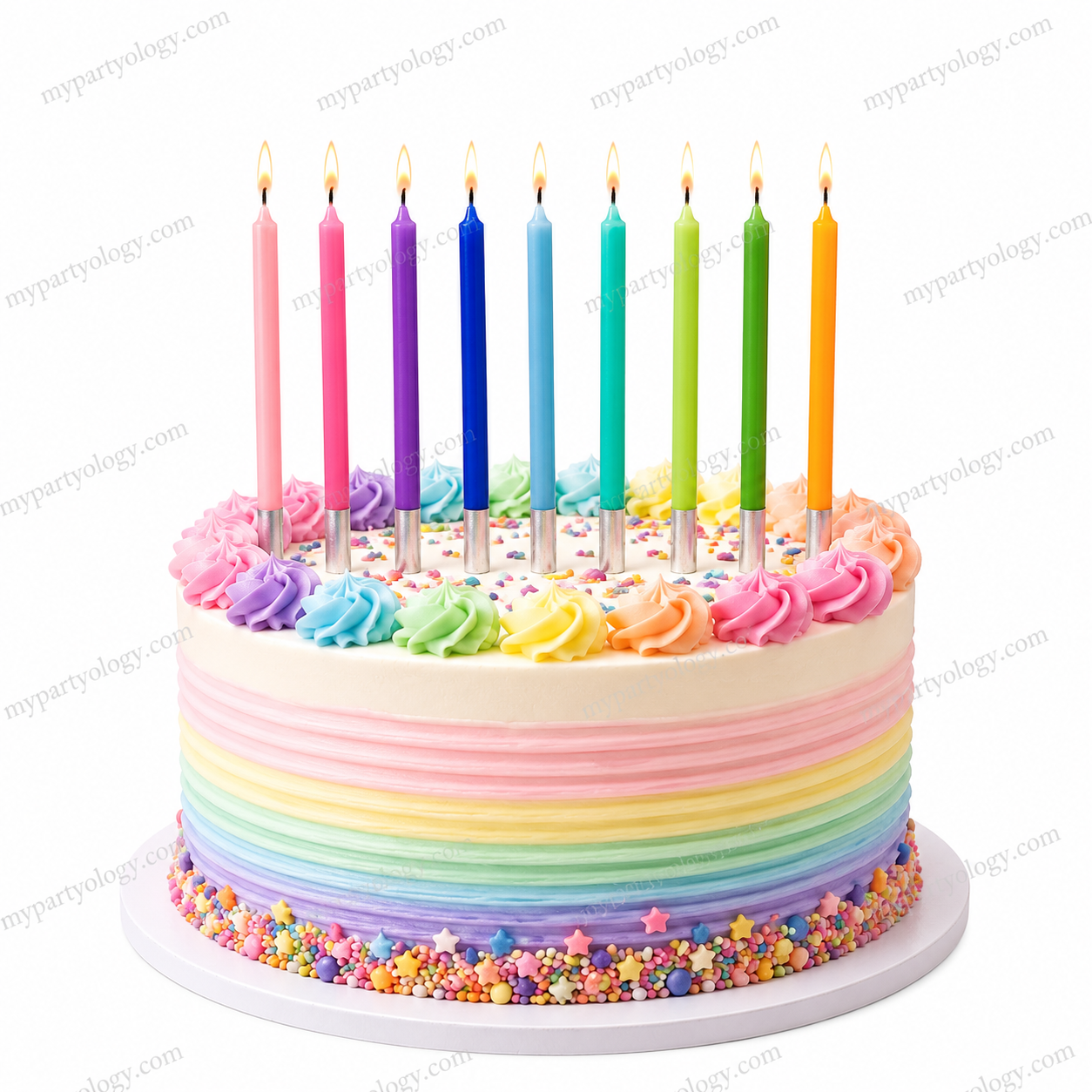 Colourful Pastel Candles (Pack of 10)