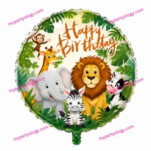 Happy Birthday Jungle Theme 18'' Foil Balloon