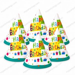 Happy Birthday Gift Cone Hat Set (Pack of 6)