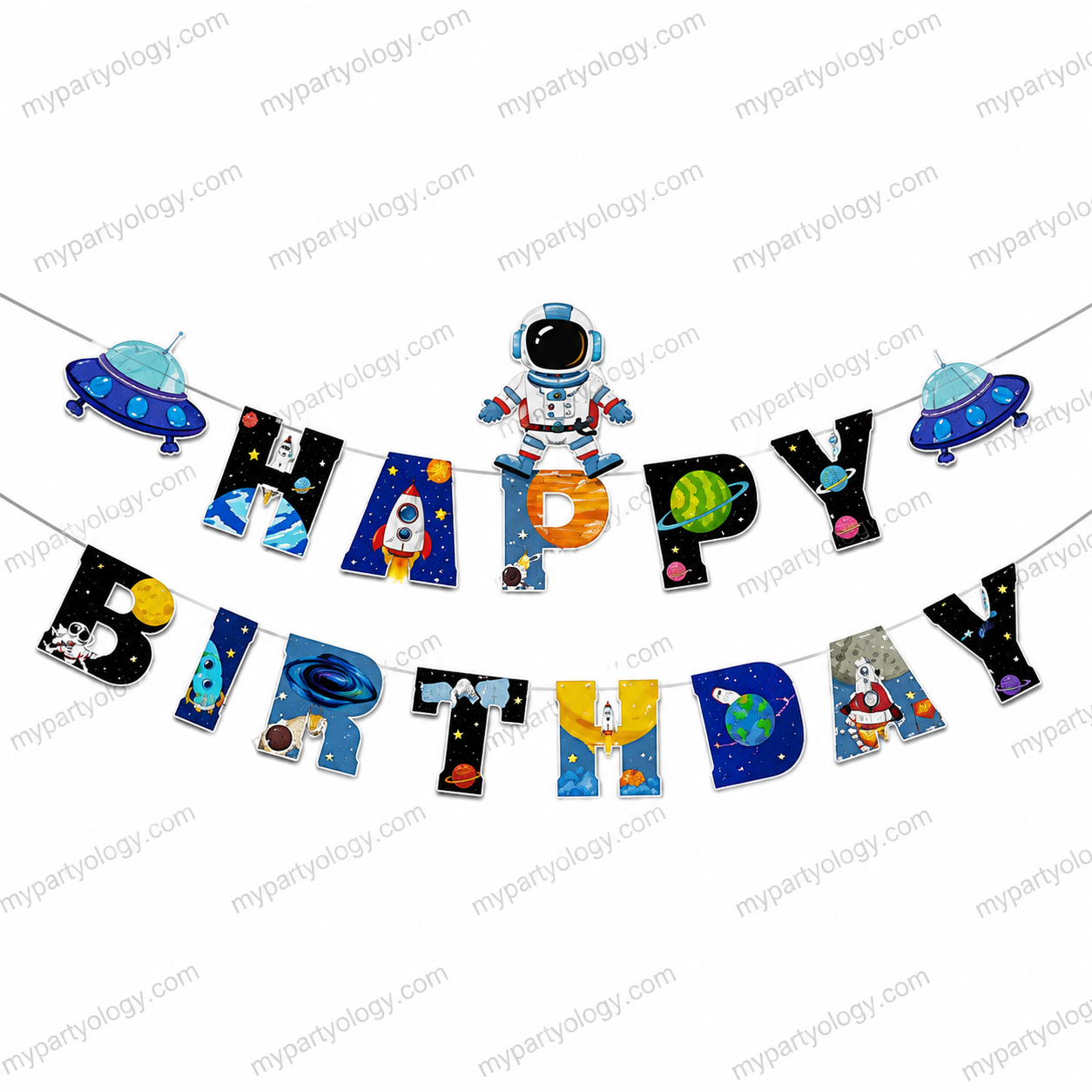 Space Happy Birthday Paper Banner