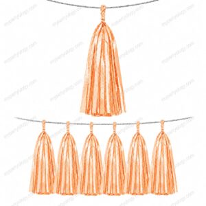 Orange Paper Tassles Hanging Decor Set (Pack of 10)
