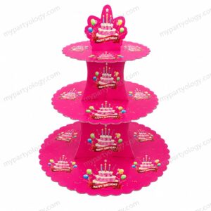 Sweet Tooth Pink 3 Tier Cupcake Stand (Pack of 1)