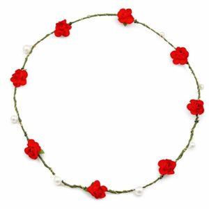 Red Rose With Pearl Tiara/Headband