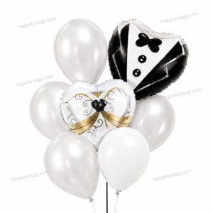 Wedding Day Foil & Latex Balloon Set (Pack of 8)