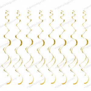 Gold Plastic Swirl Decor 8/pkt