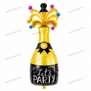Lets Party Gold Champagne Bottle 46" Foil Balloon
