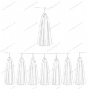 White Paper Tassles Hanging Decor Set (Pack of 10)