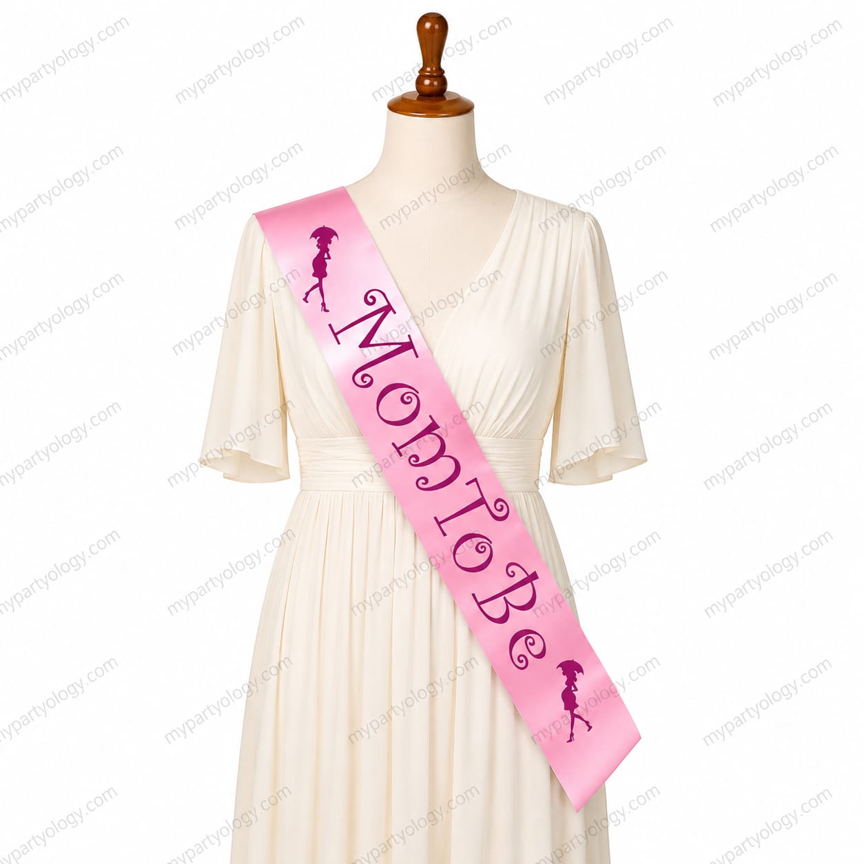 Mom To Be Light Pink Satin Sash