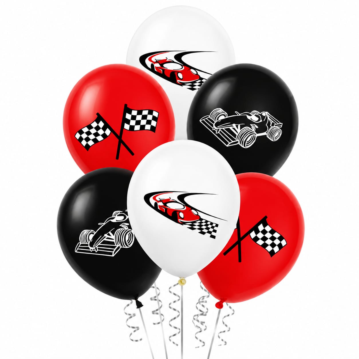 Racing Car Latex Balloon Set ( Pack of 6 )