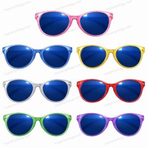 Assorted Coloured Jumbo Oval Metallic Fancy Goggles (Pack of 1)