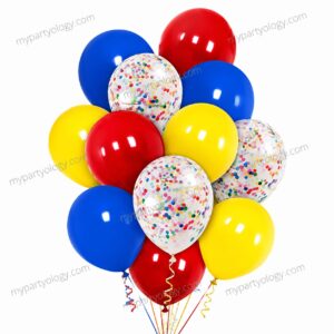 Colourful Latex & Confetti Balloon Set (Pack of 12)