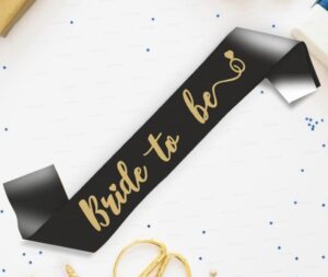 Bride to Be Black Satin Sash