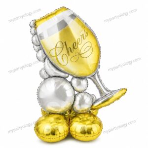 Champagne Flute Cheers Standee 43" Foil Balloon