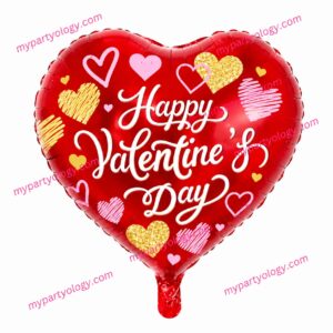 Happy Valentine"s Day Red Heart With  Small Hearts 18'' Foil Balloon