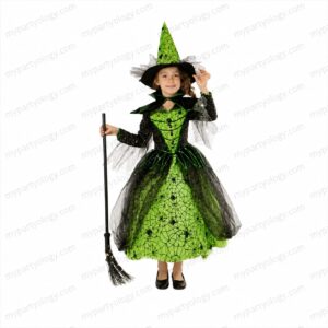 Witch With Hat Green Kids Costume