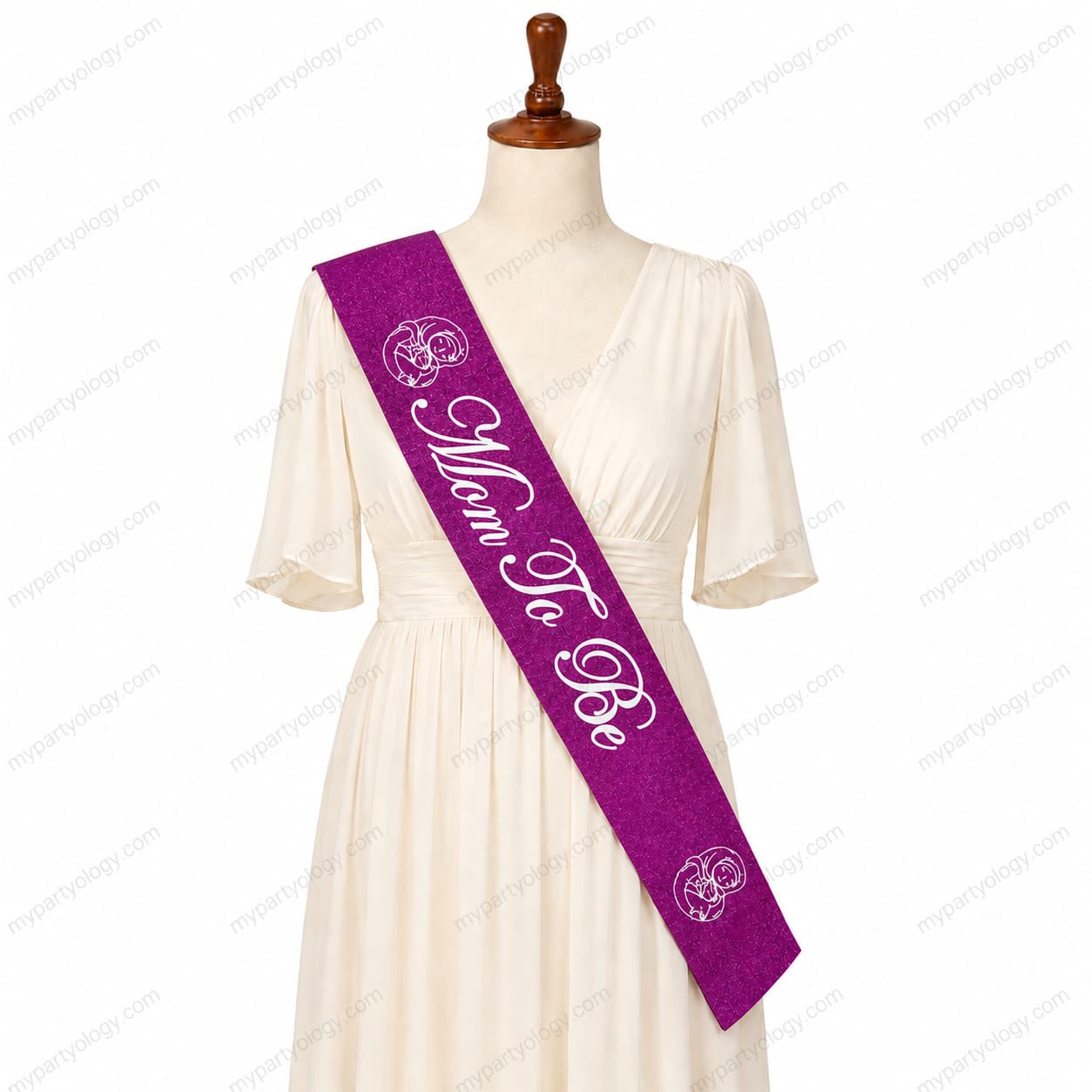 Mom To Be Pink Glitter Sash