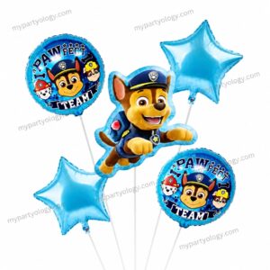 Paw Patrol Team with Blue Star Foil Balloon Set (Pack of 5)