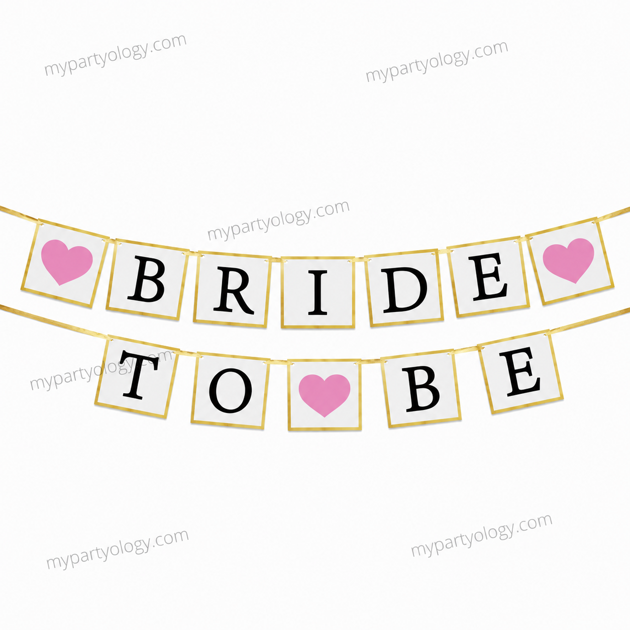Bride To Be Gold Glitter Block Paper Banner