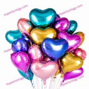 Heart Assorted Colours 18" Foil Balloon