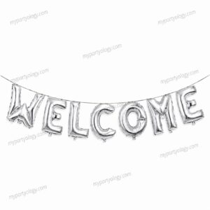 Welcome Silver 16'' Foil Balloon Banner