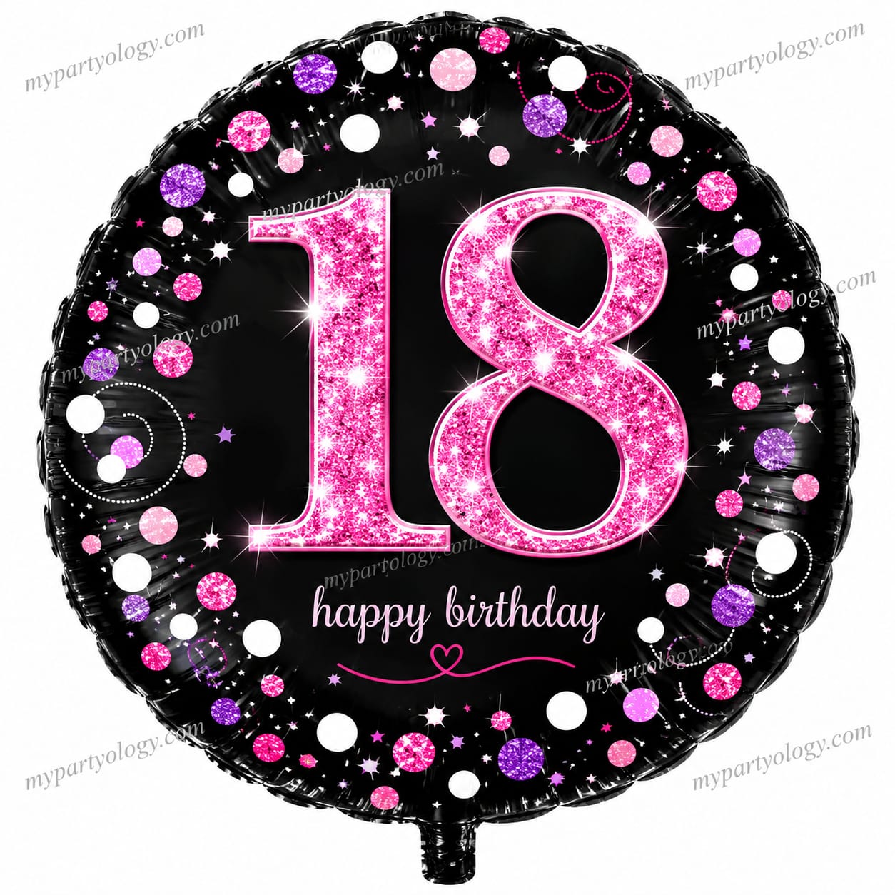 Happy 18th Birthday Pink & White 18" Foil Balloon