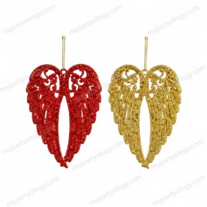 Christmas Angel Wing Red & Gold Tree Decor (Pack of 2)