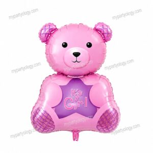 It's A Girl Pink Teddy 28'' Foil Balloon