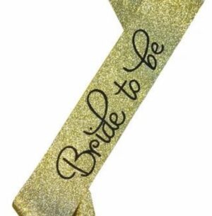 Bride to Be Gold Glitter Sash