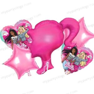 Barbie Head Foil Balloon Set (Pack of 5)