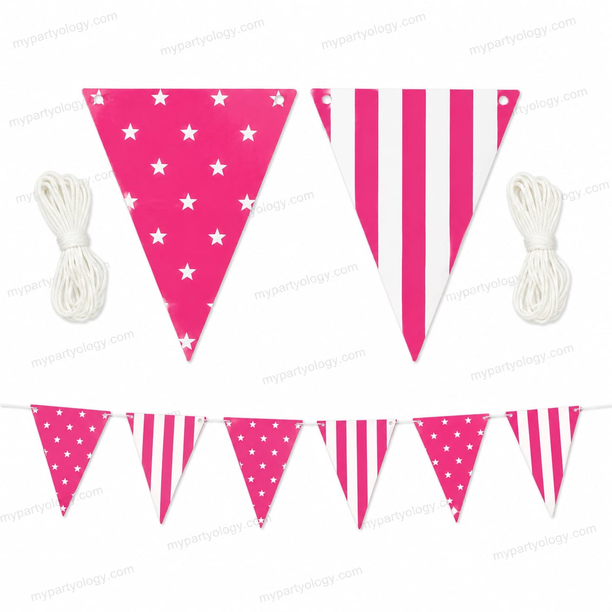 Pink Nautical Paper Flag Banner
