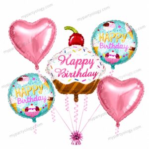 Muffin/Cake Foil Balloon Set (Pack of 5)